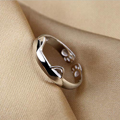 Silver Color Cat Ear Finger Ring Open Design Cute Fashion Jewelry Ring For Women Young Girl Child Gift Adjustable Ring wholesale