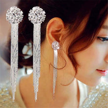 Load image into Gallery viewer, Korean Fashion Jewelry Personality Temperament Crystal Tassel Earrings Bridal Earrings For Women Long Earrings  Oorbellen