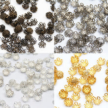 Load image into Gallery viewer, Bead Caps 300Pcs/lot Pick 4 Colors 5Leaf Hollow Flower End Beads Caps 10mm Jewelry Findings Making DIY Jewelry Supplies