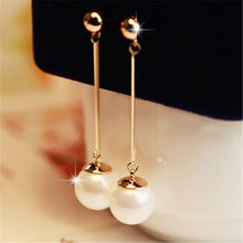 Load image into Gallery viewer, Long Tassel Simulated Pearl Drop Earrings for Women Gift Bijoux Korean jewelry OL Gold Color Pendientes boucle d&#39;oreille