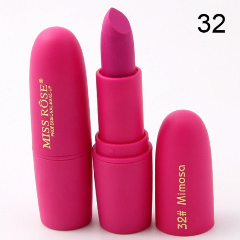 1PC Matte Lipstick Makeup Solid Pink Sexy Matte Velvet Lipstick Lip Cosmetic Long Lasting Makeup Brown Maquiagem
