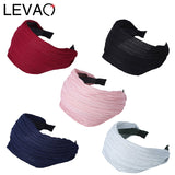 LEVAO New Fashion Wide Side Women's Hair Band Women Solid Color Headband Girls Hair Accessories Teeth Nonslip Hair Loop For Lady