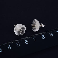 Load image into Gallery viewer, Lotus Fun Real 925 Sterling Silver Earrings Natural Crystal Gems Fine Jewelry Flower in the Rain Stud Earrings for Women Brincos
