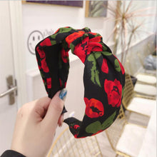 Load image into Gallery viewer, Fashion Women Floral Headband Bohemia Hairband Girls Big Bow Knot Hair Band Adult Soft Polyester Hair Accessories