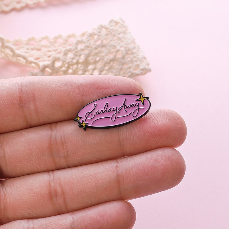 Sashay Away Enamel Pin Rupauls Drag Race Lapel pin Pink Star Badges Drag Queen Brooches LGBT Pride Jewelry
