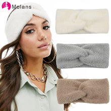 Load image into Gallery viewer, Molans New Knitted Knot Cross Headband for Women Autumn Winter Girl Hair Accessories Hairbands Fluffy Elastic Hair Band Headwear