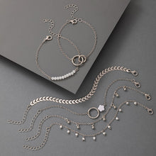 Load image into Gallery viewer, Tocona Bohemian Gold Tassel Bracelets for Women Boho Jewelry Geometric Leaves Beads Layered Hand Chain Charm Bracelet Set 9143