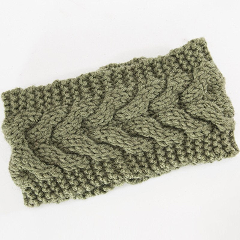 Winter Warmer Ear Knitted Headband For Women Crochet Bow Wide Stretch Hairband Headwrap Hair Accessories Lady Turban