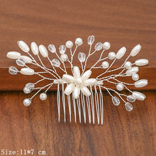 Load image into Gallery viewer, Silver Color Pearl Rhinestone Wedding Hair Combs Hair Accessories For Women Accessories Hair Ornaments Jewelry Bridal Headpiece