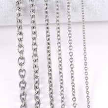 Load image into Gallery viewer, 1Pc Width 1.5mm-6mm Stainless Steel Cross O Chain Necklace For Women Men DIY Jewelry Thin Bracelet Necklace