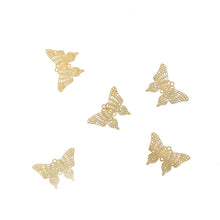 Load image into Gallery viewer, 10pcs Butterfly Wings DIY copper hollow leaves craft metal charm for DIY vintage necklace earring pins accessories