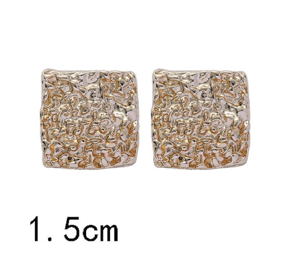 Retro Minimalist Square Earrings Irregular Stud Earrings New Exaggerated Cold Wind Fashion Earring for Women Opening Accessories