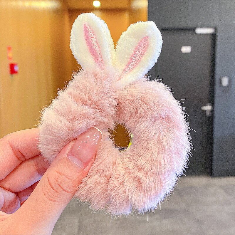 20CM*13CM Novelty Cute Beer Rabbit Elastic Hair Band For Girl Woman Rope Ponytail Holder Fashion Hair Accessories 2022 New
