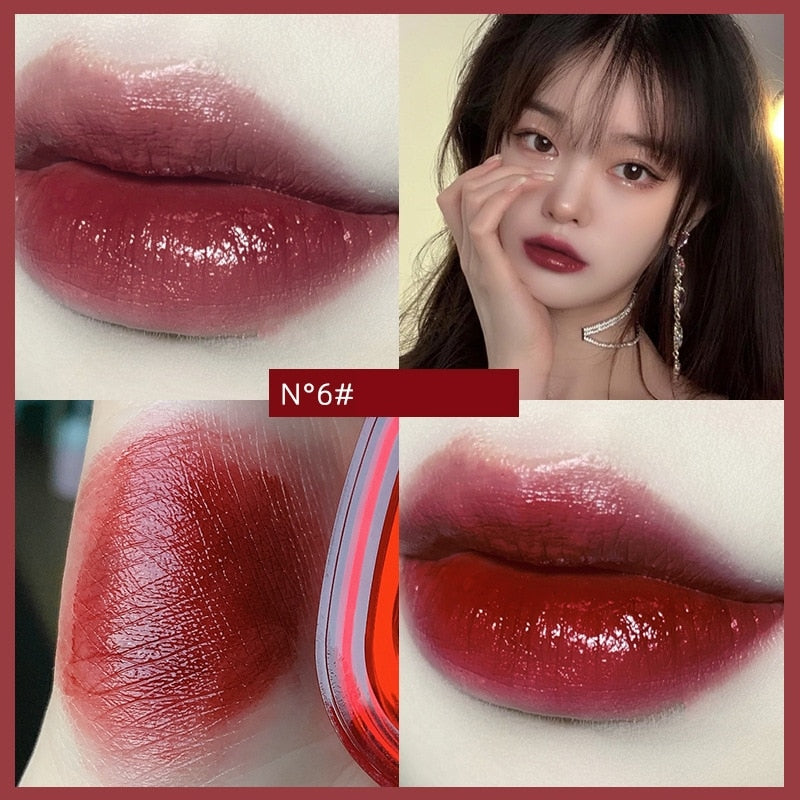 6 Colors Sexy Red Lipsticks Waterproof Moisturizing Lip Glaze Tint Long Lasting Non-Stick Cup Lip Stick Makeup Korean Cosmetics