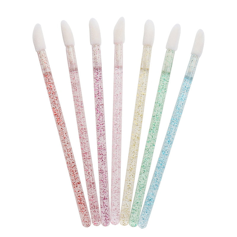50 pcs Crystal Mascara Wands Applicator Diamond Disposable  Lip brushes Cosmetic Eyelash Brush women Make Up brushes Tools