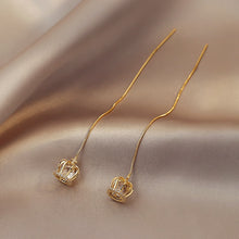 Load image into Gallery viewer, 2022 New Elegant Hollow Out Zircon Flower Long Earrings Fashion For Woman Korean Jewelry Luxury Party Girl&#39;s Unusual Earrings