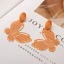 Load image into Gallery viewer, Black Forest Flower Hollow Out Pattern Drop Dangle Women Fashion Cute Earrings Korea Style Accessorise Jewelry