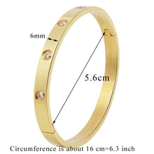 Load image into Gallery viewer, Beautiful Lovers Bracelets Woman Bracelets Stainless Steel Bangles and Bangles Cubic Zirconia Golden Woman Jewelry Gifts