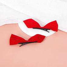 Load image into Gallery viewer, 1/2Pcs Red Velvet Ribbon Hair Bows Clips Vintage Bowknot Side Hairpin Cute Girls Barrettes Headdress Hair Accessories For Women