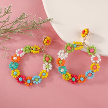 Load image into Gallery viewer, Fashion Boho Earrings For Women Colorful Style Sweet Flower Earrings Jewelry Spring Summer Floral Beaded Earrings Accessories