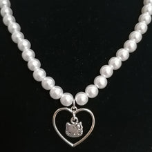 Load image into Gallery viewer, 2022 Punk Gothic Harajuku Pearl Chain Hollow Heart Shaped Pendant Retro Court Cat Choker Necklace grunge Jewelry for Women Girls