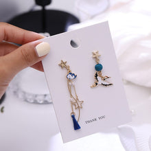 Load image into Gallery viewer, Korean New Sweet Geometric Drop Earrings For Women Cute Cat Rabbit Star Moon Asymmetrical Dangle Earrings Gift For Girls Jewelry