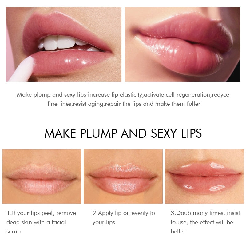 3ml Volume Lip Plumper Oil Reduces Lip Lines Mask Lasting Moisturizer Cream Care Lip Oil Sexy Plump Serum TSLM1