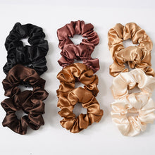 Load image into Gallery viewer, Women Silk Scrunchie Elastic Handmade Multicolor Hair Band Ponytail Holder Headband Hair Accessories 1PC Satin Silk Solid Color