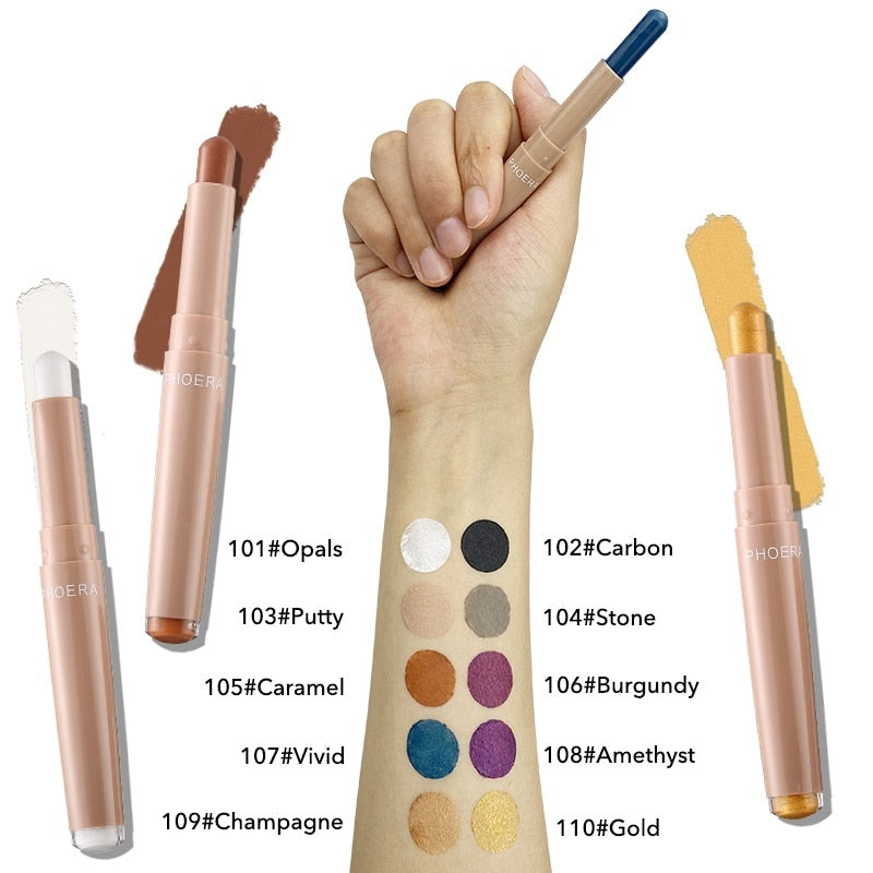 Eyeshadow Stick 10 Colors Long Lasting Waterproof Shimmer Matte Natural For Women Charming Eye Cosmetics Eyeshadow Makeup TSLM1