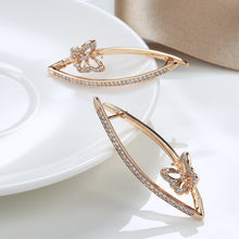 Load image into Gallery viewer, Kinel New Fashion Geometric Butterfly Earrings 2022 Micro Inlay Natural Zircon 585 Rose Gold Long Drop Earring Vintage Jewelry