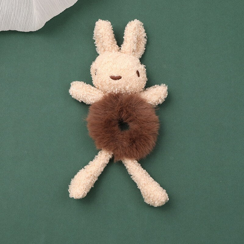 20CM*13CM Novelty Cute Beer Rabbit Elastic Hair Band For Girl Woman Rope Ponytail Holder Fashion Hair Accessories 2022 New