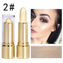 Load image into Gallery viewer, 3 Colors 3D Face Brighten Highlighter Bar Cosmetic Face Contour Bronzer Shimmer Highlighter Stick Concealer Cream Makeup Tool