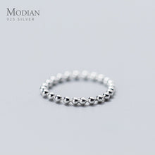 Load image into Gallery viewer, Modian Minimalist Glossy Beads Finger Ring for Women Authentic 925 Sterling Silver Ring Fashion Korea Style Fine Jewelry