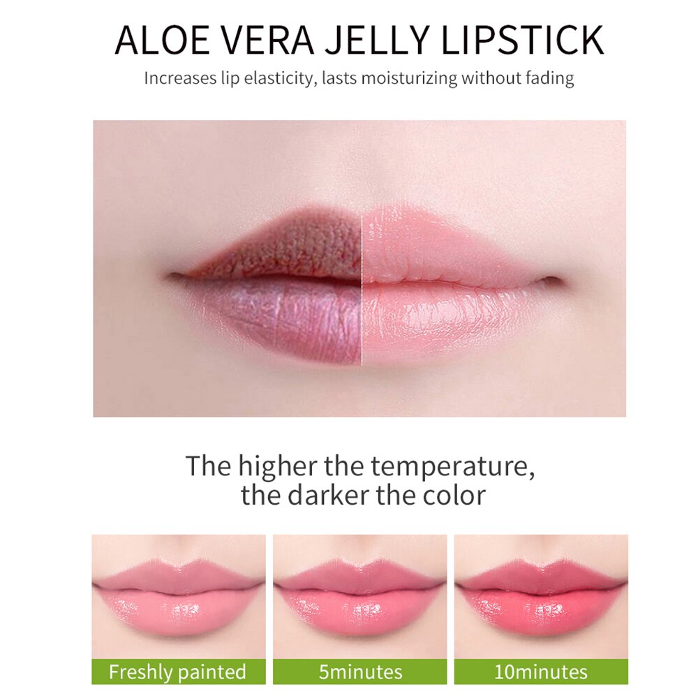 VIBELY New Mood Changing Lip Balm 7 Color Color Natural Aloe Vera Lipstick Long Lasting Moisturizing Makeup Cosmetics for Women