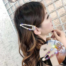 Load image into Gallery viewer, Korea Shiny Rhinestones Hair Clips Women Crystal Hairpin Geometric Waterdrop Imitiation Pearl Hair Accessories Girl Dropshipping