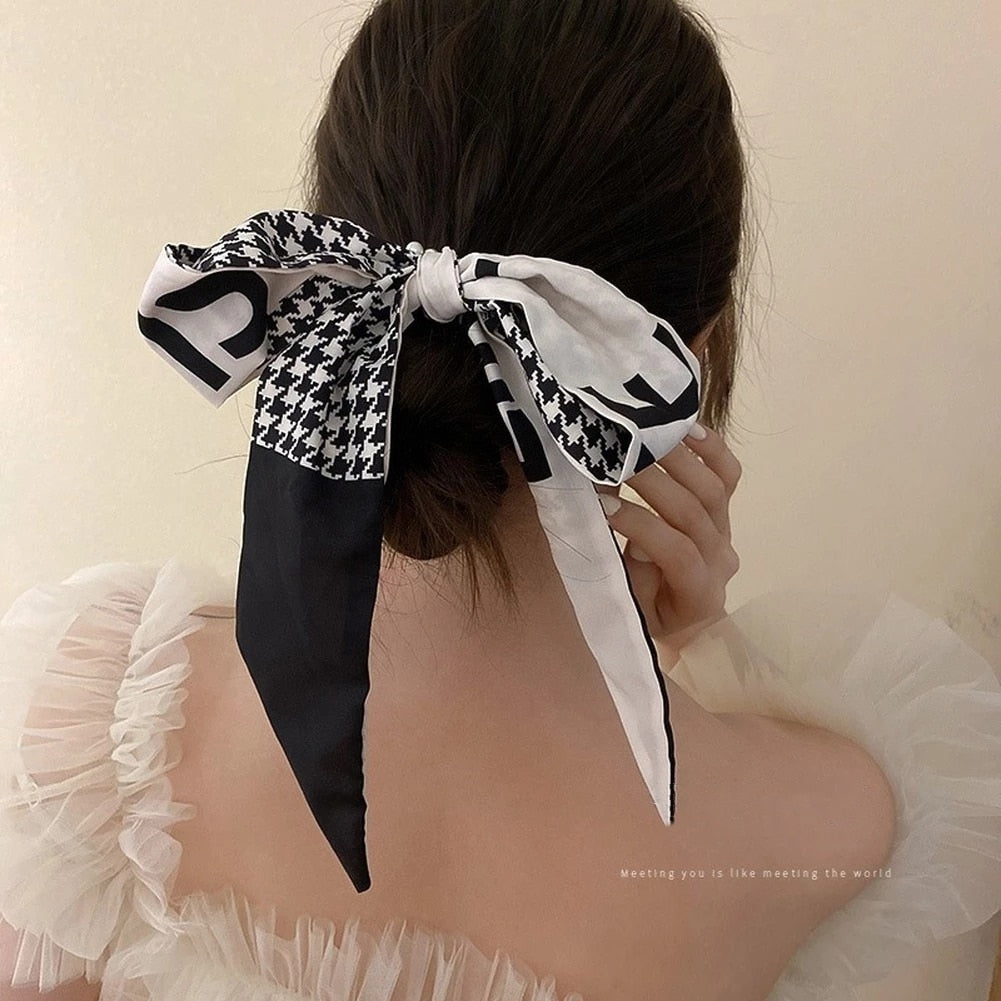 Retro Elegant Headband Fashion Women Simple Personality Bow Knot Winding Hair Rope Band Design Korean Girls Hair Accessories