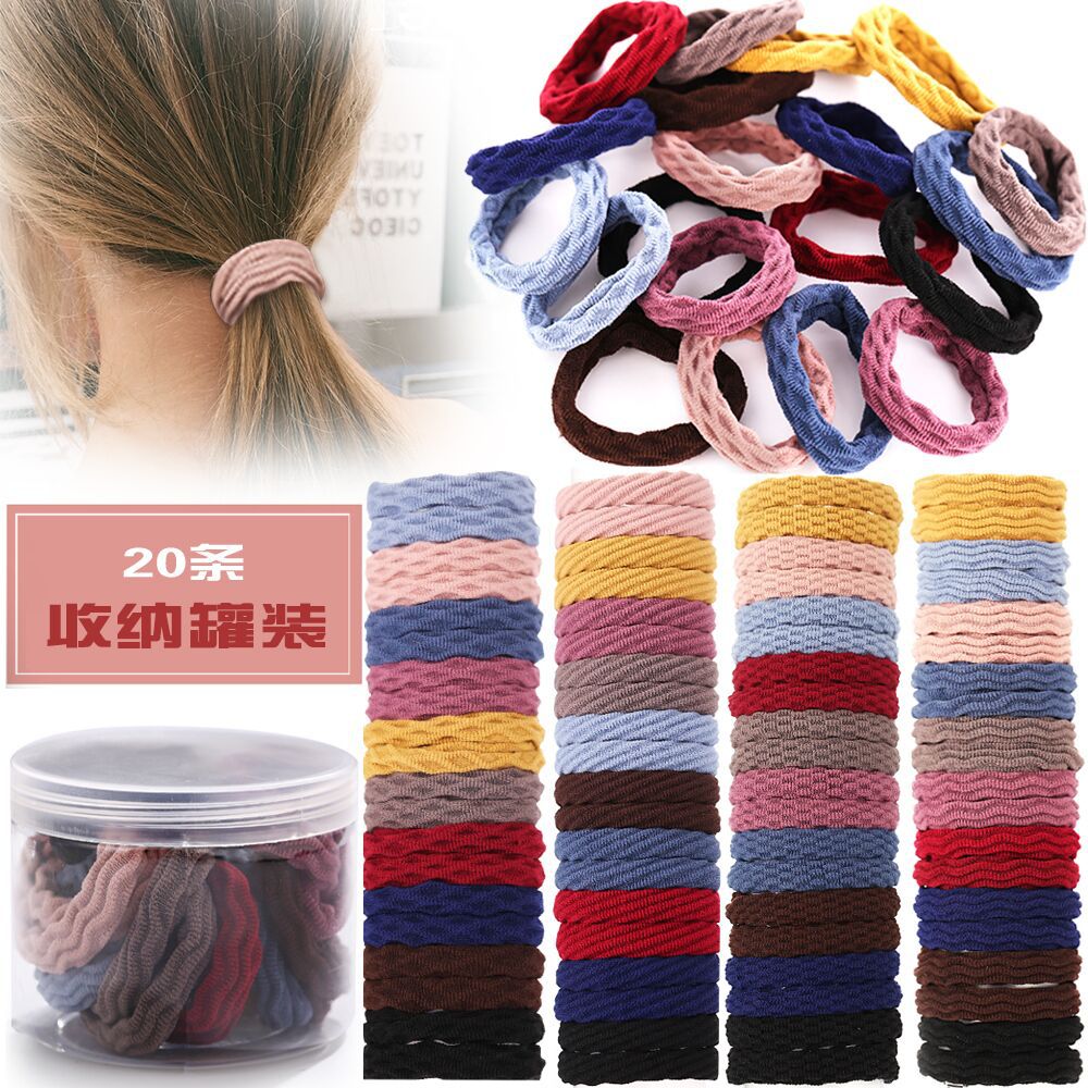 Todorova 20pcs/set Elastic Basic Rubber Bands Simple Hairband Girls Headwear Solid Color Headband Fashion Women Hair Accessories