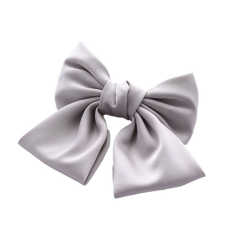 BISENMADE 2022 Bow Hairgrips Women Solid Color Hair Clips For Girls Sweet Cue Chiffon Bobby Pin Barrette Beautiful Accessories