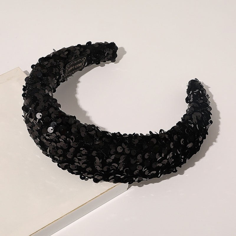 New Elegant Pearls Velevt Padded Hairband Headband for Women Thick Sponge Hair Hoop Head Band Fashion Hair Accessories