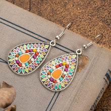 Load image into Gallery viewer, Ethnic Indian Jewelry Vintage Bohemia Water Drop Women Earrings Acrylic Long Handing Dangling Earring Female Wedding Party Gifts