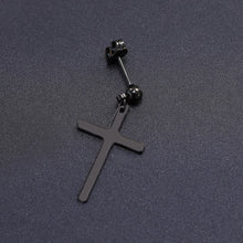 Load image into Gallery viewer, 1 Piece Men Women Punk Gothic Cross Exaggerated Classic Metal Christian Chain Drop Dangle Earrings Street Hip Hop Jewelry Kpop