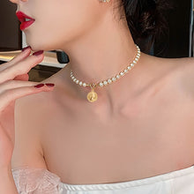 Load image into Gallery viewer, EN Vintage Pearl Choker Necklace For Women Fashion Summer White Imitation Pearl Necklaces 2022 Trend Elegant Wedding Jewelry