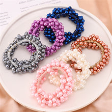 Load image into Gallery viewer, 6 Colors Elegant Pearl Hair Ties For Women Girls Scrunchies Rubber Bands Ponytail Holders Hair Accessories Elastic Hair Band