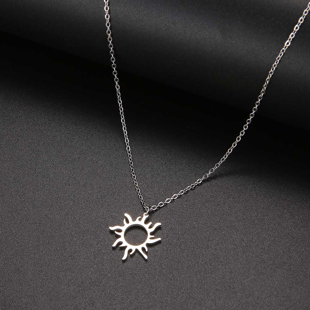 DOTIFI 316L Stainless Steel Necklace Plated Ethnic Sun Totem Pendent Necklaces For Charm Women Birthday Party Fashion Jewelry