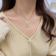 Load image into Gallery viewer, New Shiny Butterfly Necklace Ladies Exquisite Double Layer Clavicle Chain Necklace Jewelry for Ladies Gift