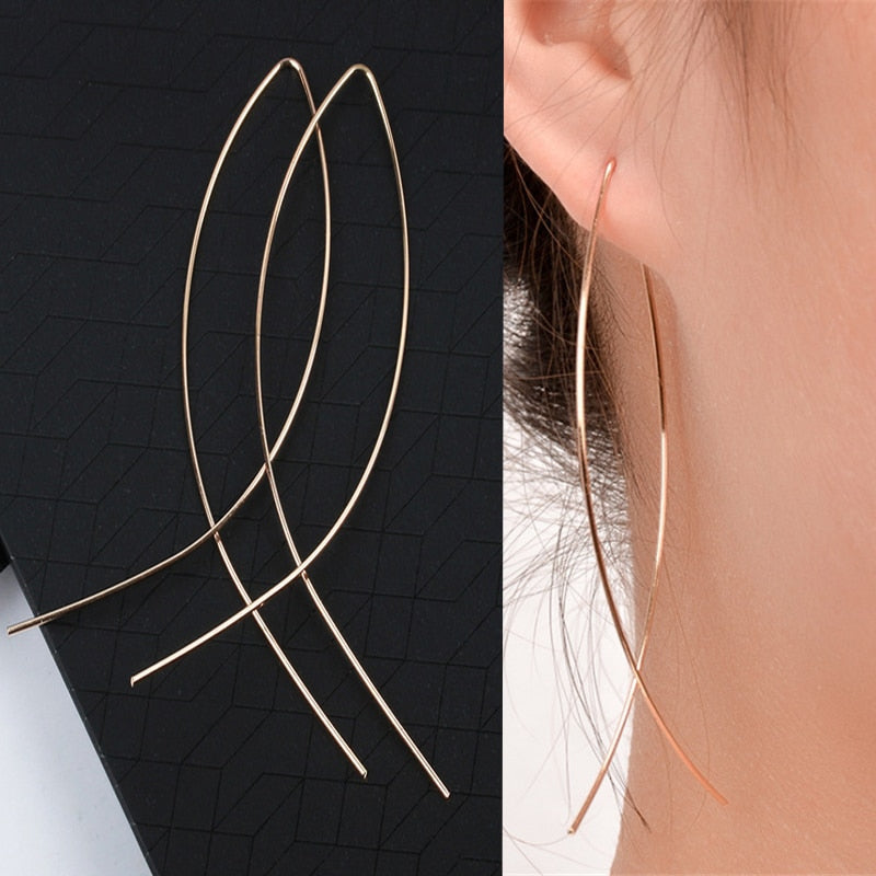 Women's Geometric Drop Earrings 2021 New Round Pendant Earrings Party Jewelry Gift Golden Fashion Trend Fashion Stud Earrings