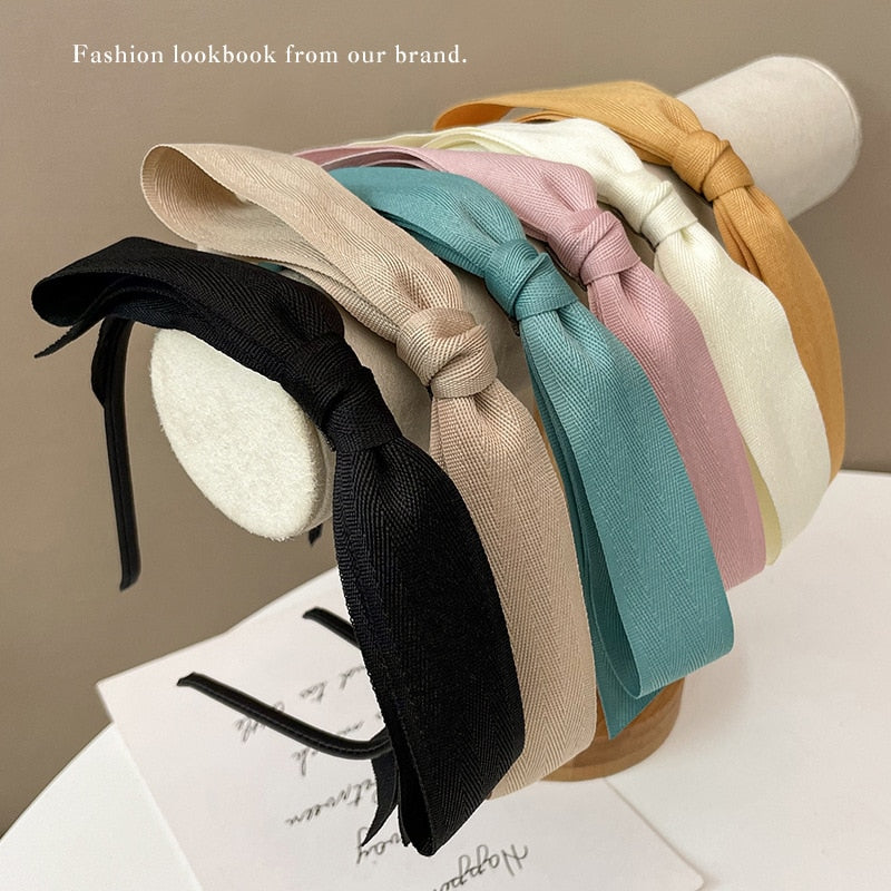 2022 New Woman Headband Wide Side Multifunction BowKnot High Quality Hair bands Korean Bow Pleated Hair Hoop Hair Accessories