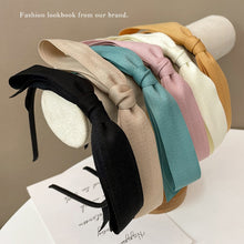 Load image into Gallery viewer, 2022 New Woman Headband Wide Side Multifunction BowKnot High Quality Hair bands Korean Bow Pleated Hair Hoop Hair Accessories