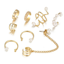 Load image into Gallery viewer, 17KM Gold Leaves Ear Cuff Black Non-Piercing Ear Clips Fake Cartilage Earrings Clip Earrings For Women Men Wholesale Jewelry