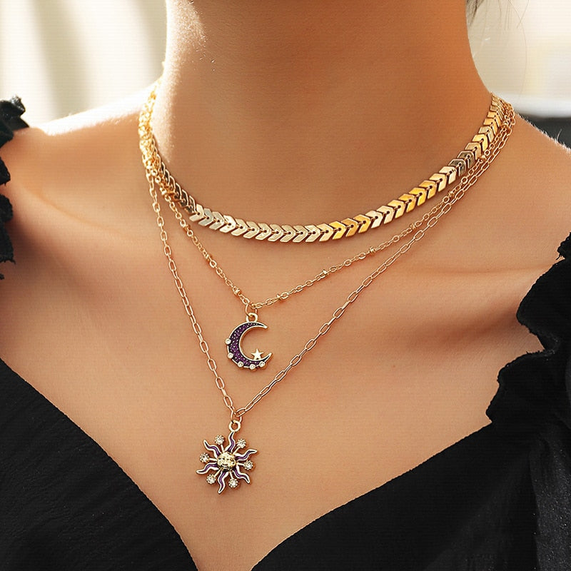 Fashion Elegant Charm Necklaces For Women Simple Shiny Bling Clavicle Chain Vintage Dainty Wedding Beach Personality Jewelry